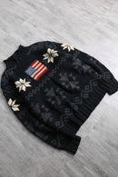 “Polo sport”stars & stripes hand-knitted roll neck sweater