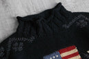 “Polo sport”stars & stripes hand-knitted roll neck sweater