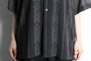 striped botanical sheer shirt