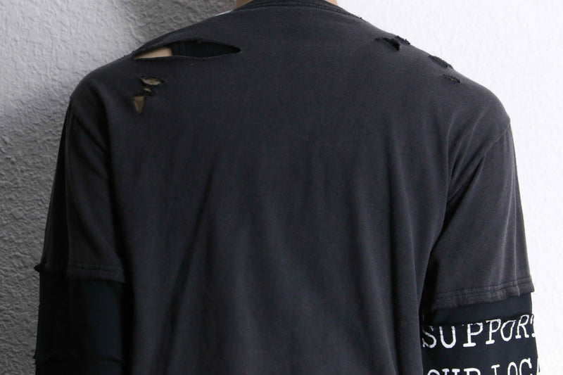"Re:make" switch arm design damage L/S tee