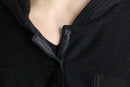black wool hoodie coat