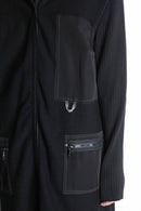 black wool hoodie coat