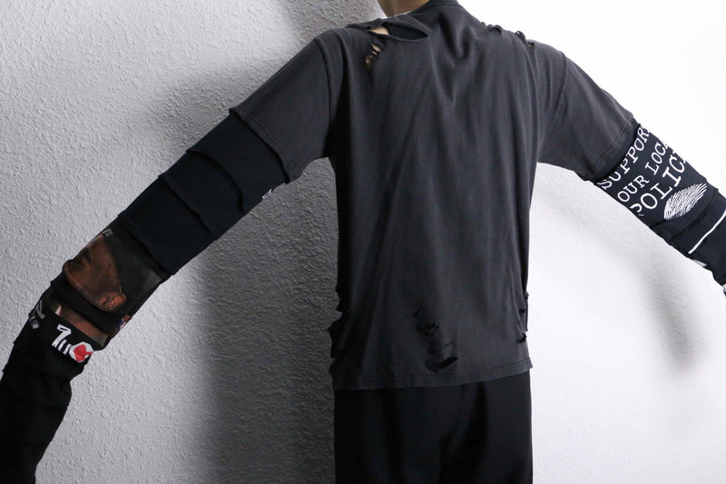 "Re:make" switch arm design damage L/S tee