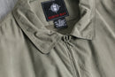 khaki smooth zip-up jacket