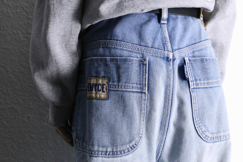 "ENYCE" brown embroidery design buggy denim pants