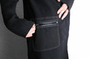 black wool hoodie coat