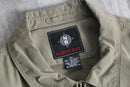 khaki smooth zip-up jacket