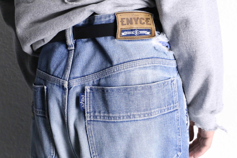 "ENYCE" brown embroidery design buggy denim pants
