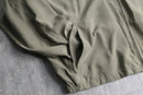 khaki smooth zip-up jacket
