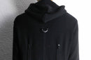 black wool hoodie coat