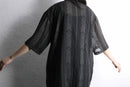 striped botanical sheer shirt