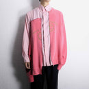"Re:make" asymmetry sweat docking pink shirt
