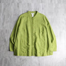 90's light green band collar linen jacket