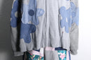 "Re:make" flower patchwork zip hoodie