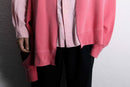 "Re:make" asymmetry sweat docking pink shirt