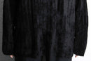 black velour v-neck pullover