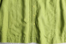 90's light green band collar linen jacket