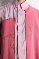 "Re:make" asymmetry sweat docking pink shirt
