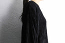 black velour v-neck pullover