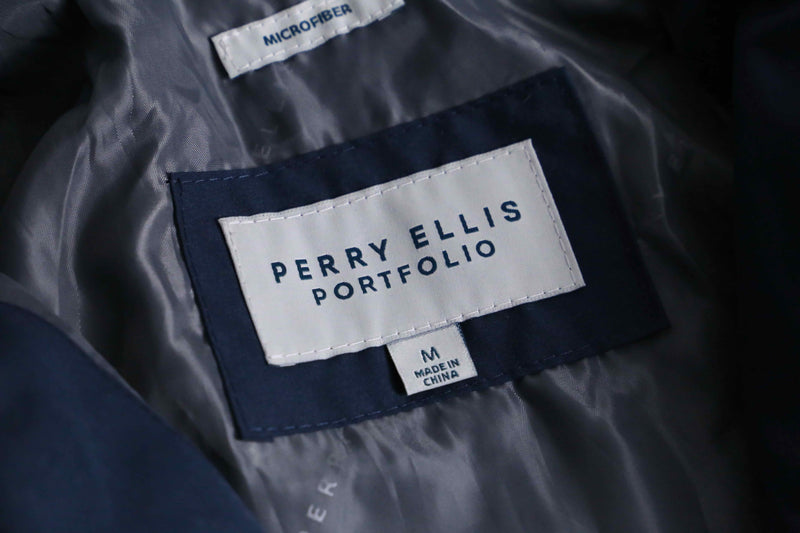 1990s PERRY ELLIS PORTFOLIO drizzler jacket NAVY "NOS"