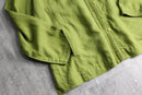 90's light green band collar linen jacket