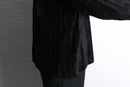 black velour v-neck pullover
