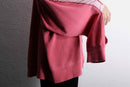 "Re:make" asymmetry sweat docking pink shirt