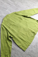 90's light green band collar linen jacket