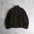 brown suede leather stand neck jacket