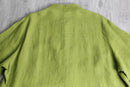 90's light green band collar linen jacket