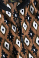 “Bob Mackie” geometric fleece half zip pullover
