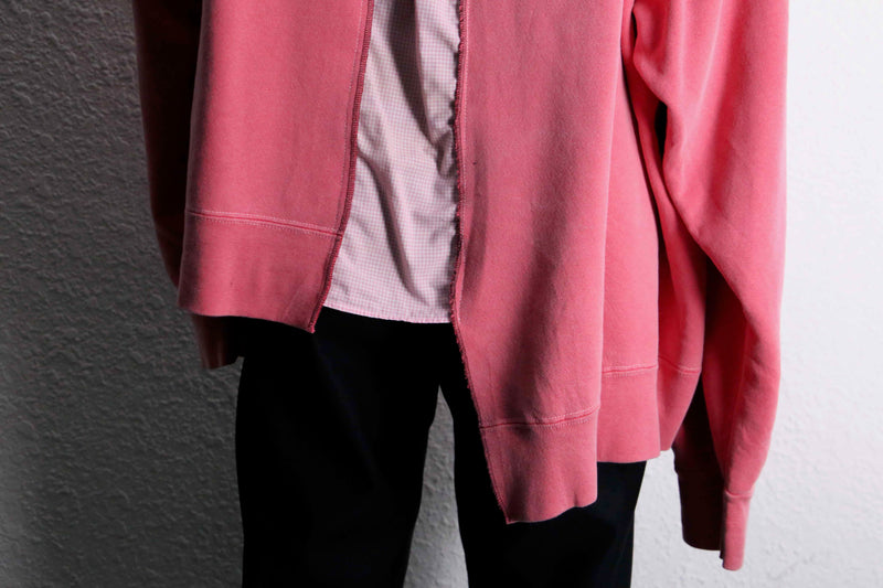 "Re:make" asymmetry sweat docking pink shirt