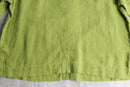 90's light green band collar linen jacket