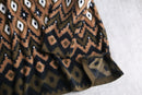 “Bob Mackie” geometric fleece half zip pullover