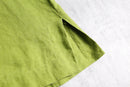 90's light green band collar linen jacket