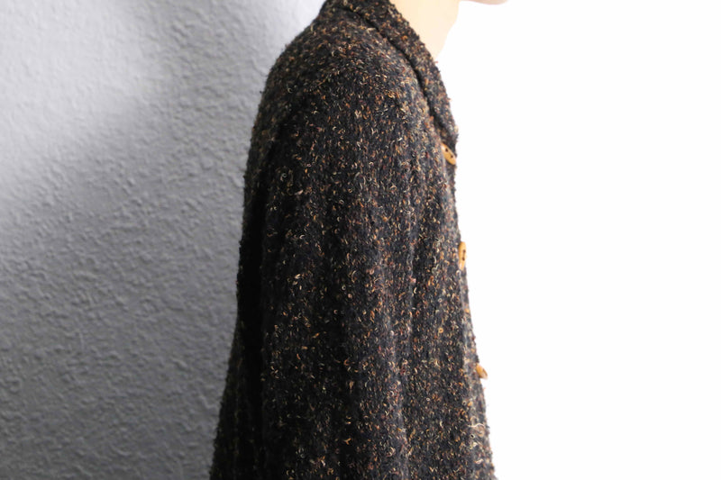 90's white stag knit shirt coat