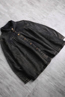 high neck gather short blouson