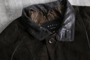 brown suede leather stand neck jacket