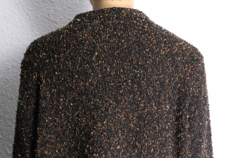 90's white stag knit shirt coat