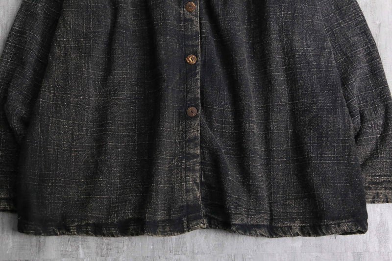 high neck gather short blouson