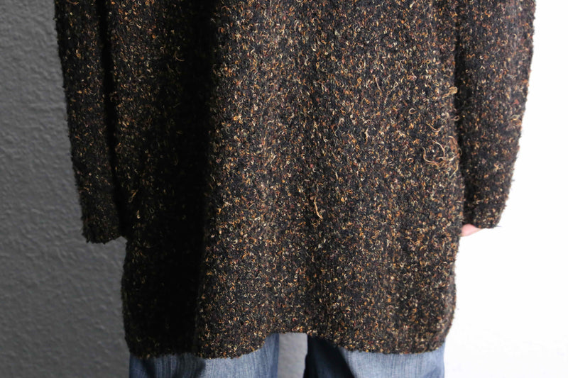 90's white stag knit shirt coat