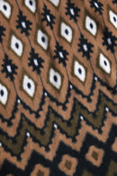 “Bob Mackie” geometric fleece half zip pullover
