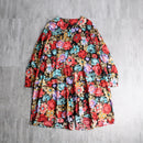 flower pattern rayon shirt one-piece