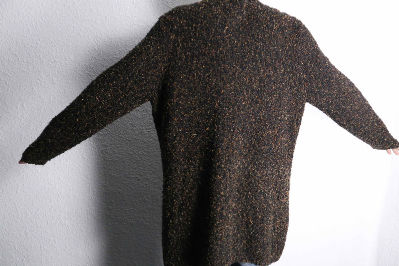 90's white stag knit shirt coat