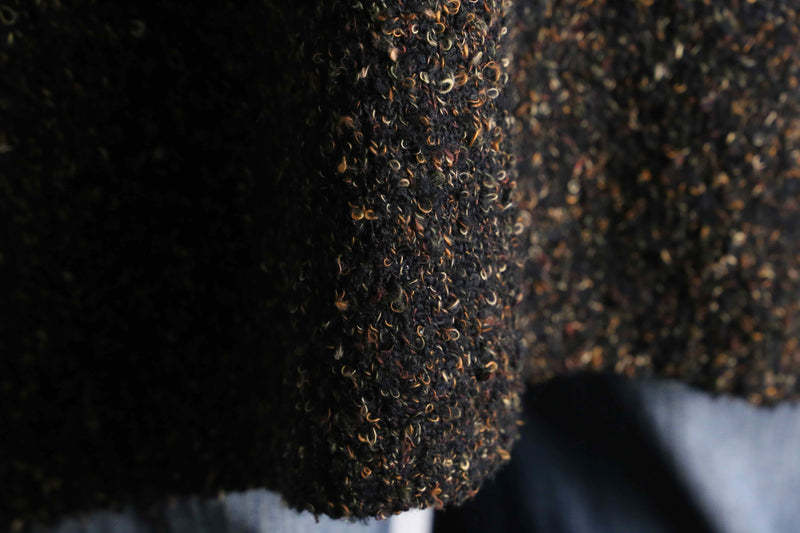 90's white stag knit shirt coat