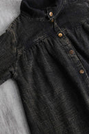 high neck gather short blouson