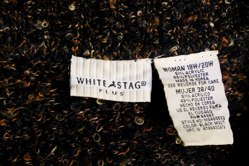 90's white stag knit shirt coat