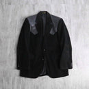 "Circle" corduroy × leather switch design western jacket