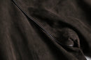 brown suede leather stand neck jacket