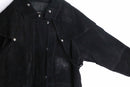 black suede leather duster coat